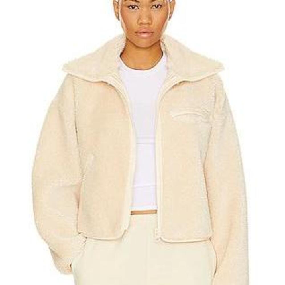 Catalina Sherpa Jacket in Swan White